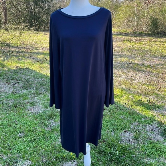 Eileen Fisher Dresses & Skirts - Eileen Fisher Navy Fine Tencel Jersey Dress Size XL NWT